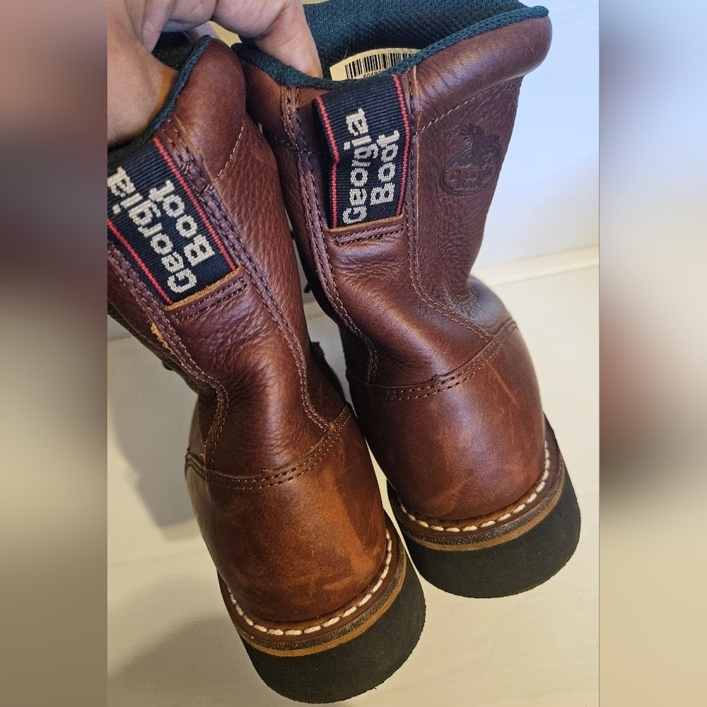 New Georgia Boot Farm And Ranch Walnut Lacer Boot G7014 Men’s Size 8.5m View 5